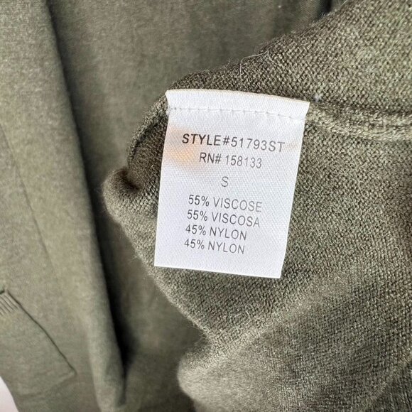 Pink Clover (Stitch Fix)Open-Front Olive Cardigan Sweater Pockets Small NWT - Picture 3 of 5